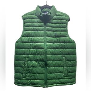 * Izod perform men’s large puffer vest green full zip with pockets